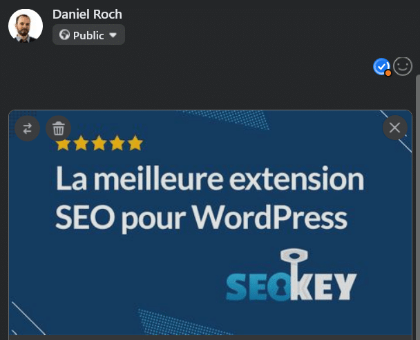 Partage OpenGraph de SEOKEY sur Facebook